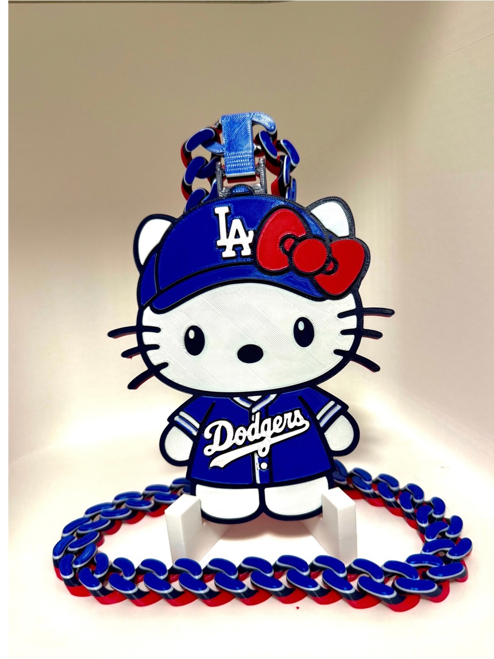 Hello Kitty Dodgers Blue and Red Game Day Chain
